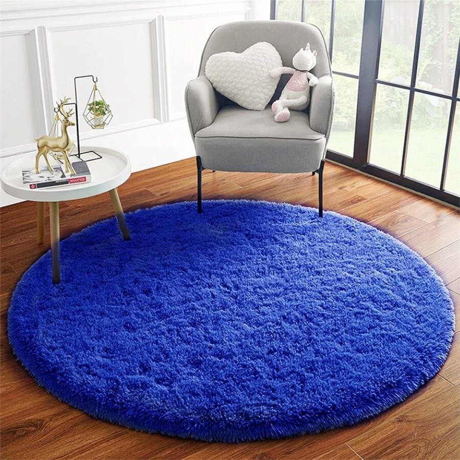 Rond tapijt woonkamer zachte tapijten voor moderne interieurs grootte zacht tapijt Vloerkleden voor slaapkamer moderne stijl decoratief tapijt voor woonkamer sofa mat (blauw 160x160cm)
