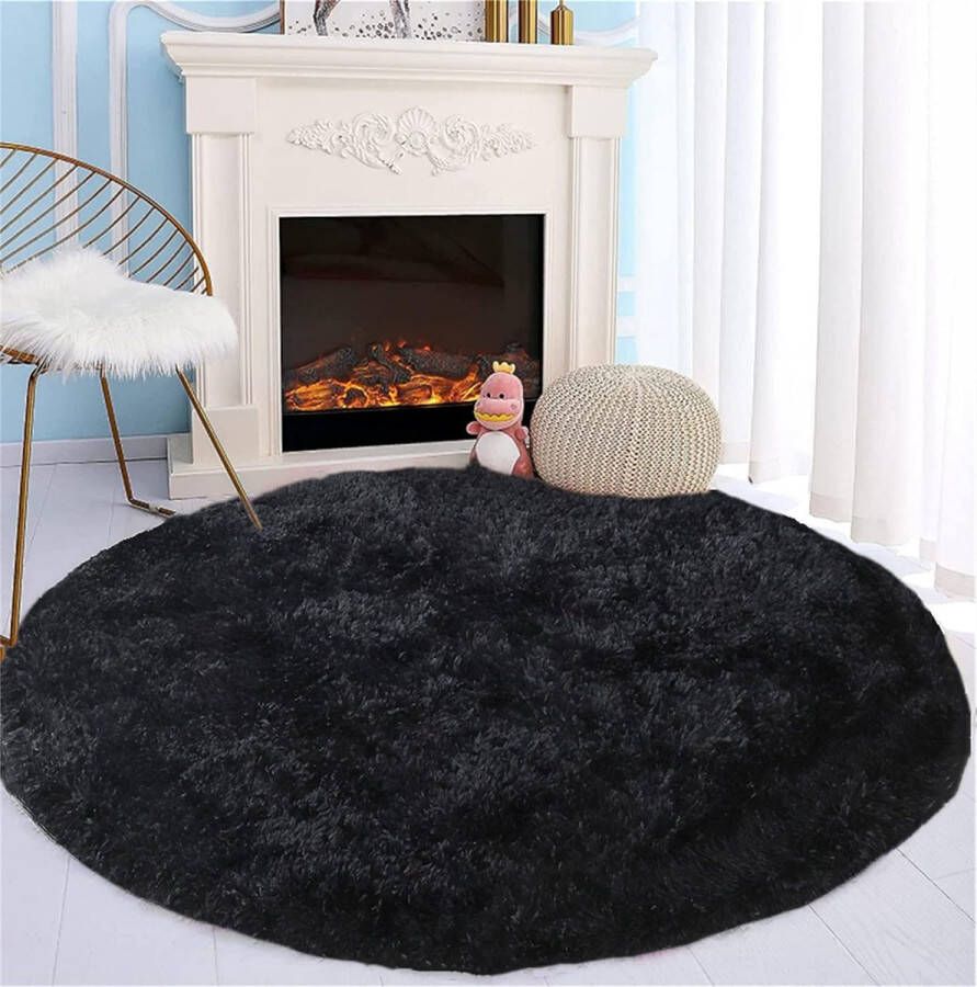 Rond tapijt woonkamer zachte tapijten voor moderne interieurs grootte zacht tapijt Vloerkleden voor slaapkamer moderne stijl decoratief tapijt voor woonkamer sofa mat (zwart 160x160cm)