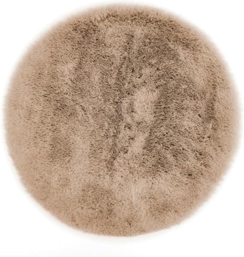 Rond Taupe Zitkussen van Kunstbont voor Stoelen en Woonkamer – 40 cm