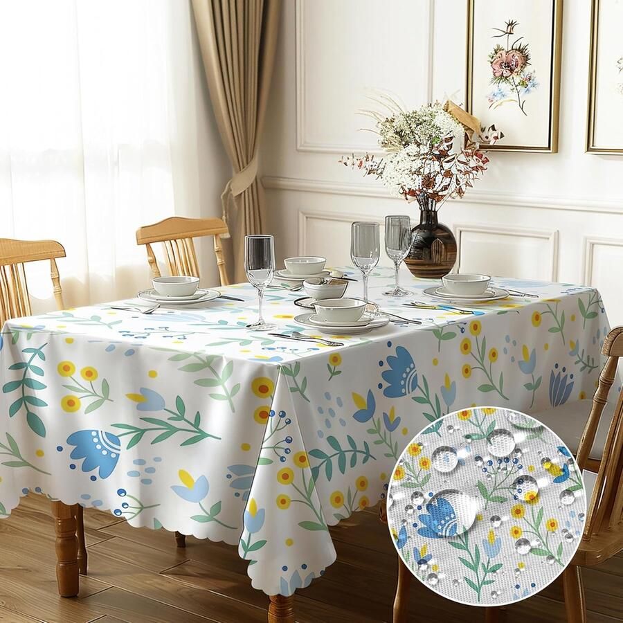 Rond tuintafelkleed weerbestendig 1 stuk 150 cm bloemendesign