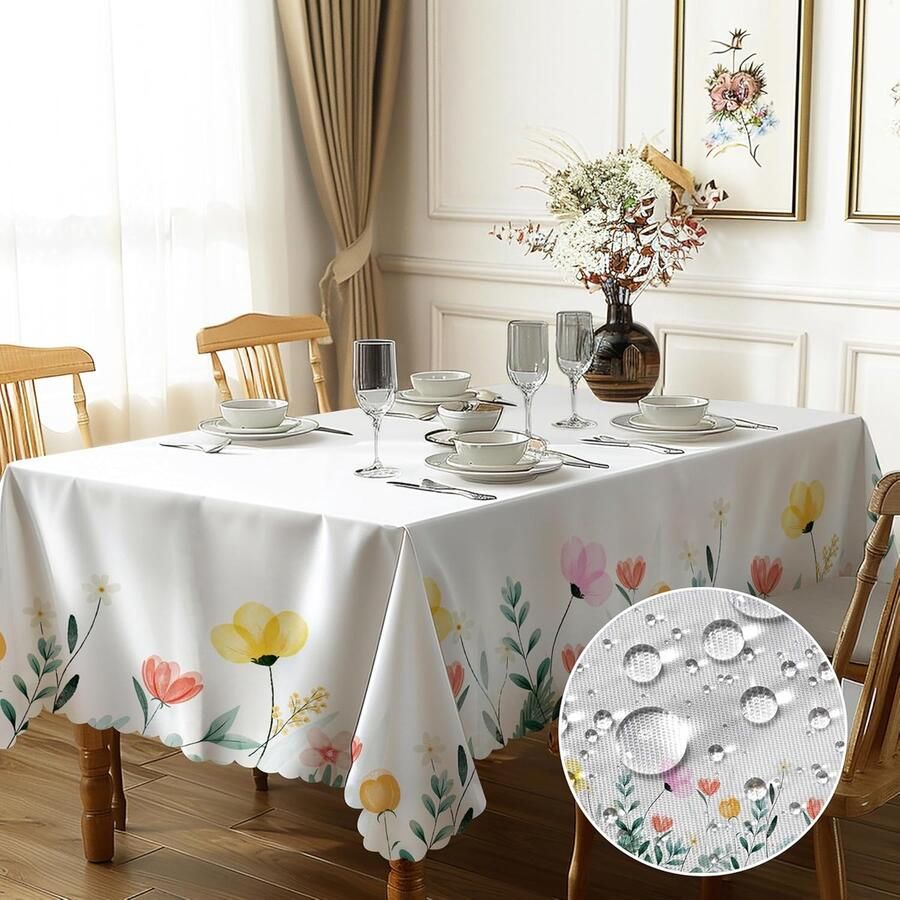 Rond tuintafelkleed weerbestendig 1 stuk 150 cm bloemendesign