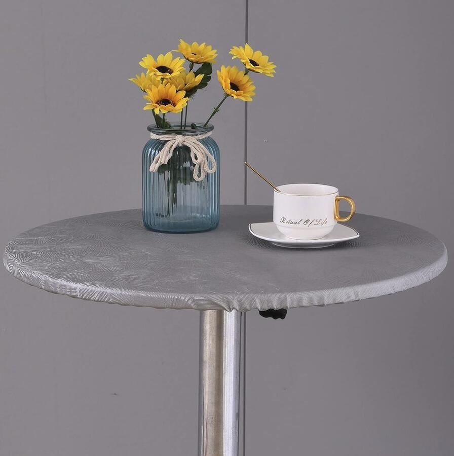 Rond vinyl tafelkleed waterdicht veelzijdig gebruik 1 stuk PU-stof