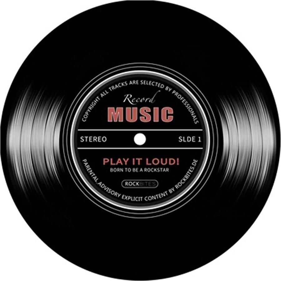 Rond Vinyl Tapijt Vintage Stijl 80 cm Zwart