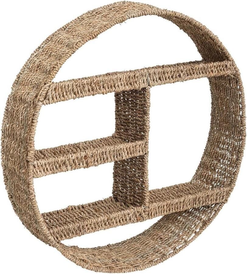 Rond wandrek van ijzer en zijras Diameter 58 cm voor aan de muur