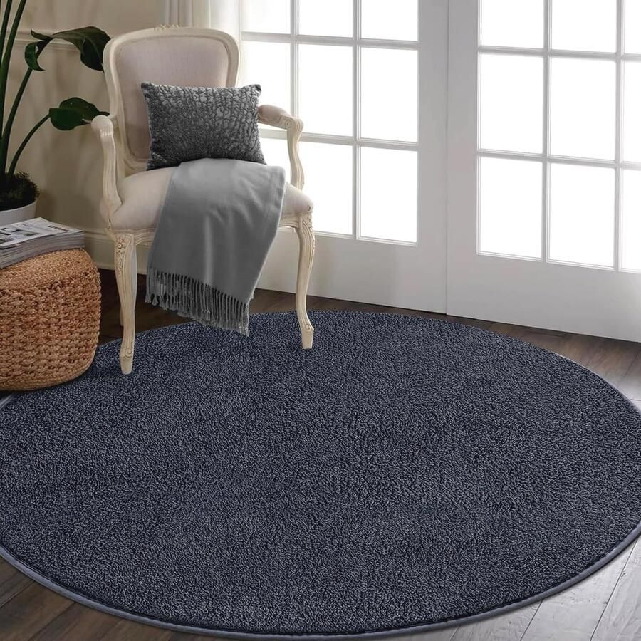 Rond Wasbaar Tapijt Ø 80 cm Zacht en Comfortabel Vloerkleed voor Woonkamer en Slaapkamer Antislip en Modern