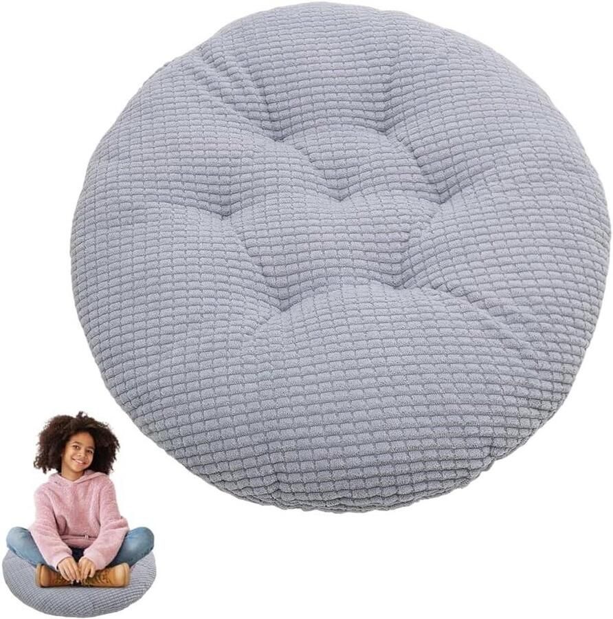 Rond zitkussen 30 x 30 cm Grijs Afneembaar Voor stoelen krukken woonkamer tuin en kantoor