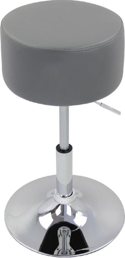 Bolt Edge Ronde Barkruk Grijs Ergonomisch Met rugleuning Verstelbaar Zithoogte 52-67cm Set van 1