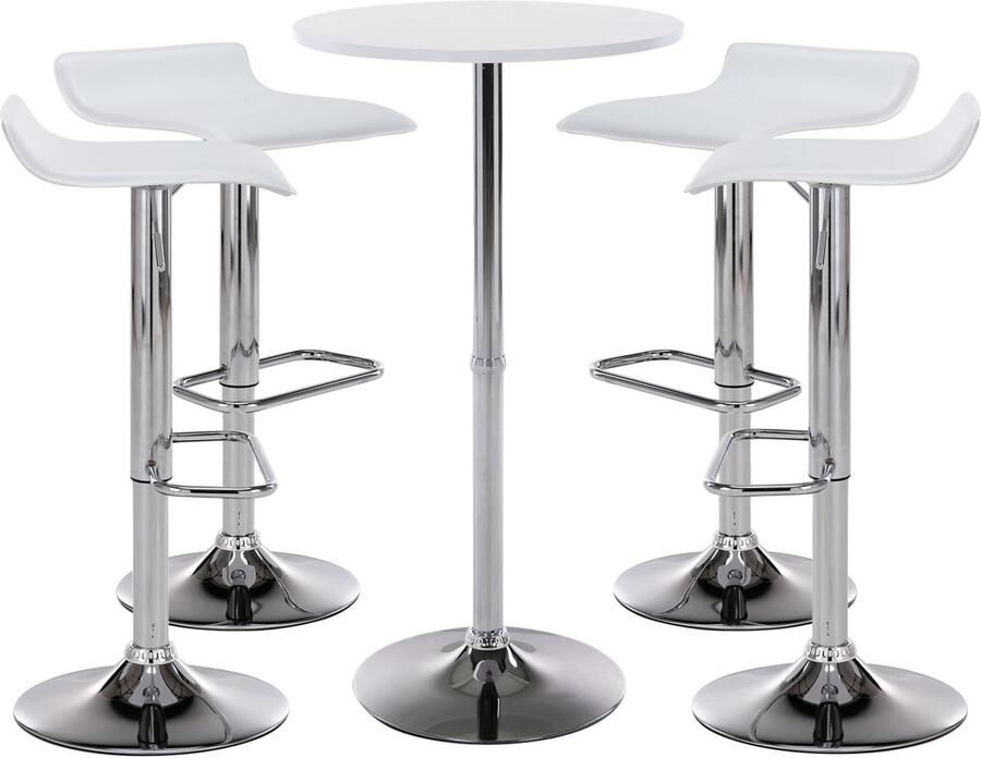 Ronde Bartafel Set In hoogte verstelbare Barkrukken Onderhoudsvriendelijk Kunstleer