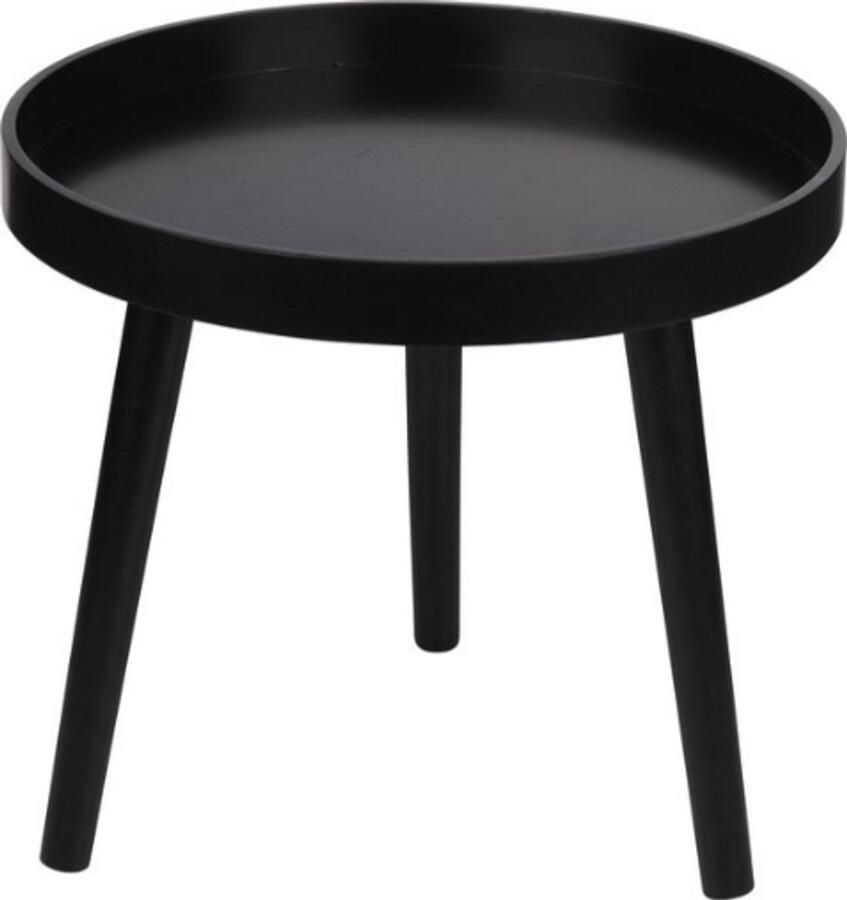 Arti casa Ronde Bijzettafel Ø40 x 36 cm Zwart Moderne Salontafel Rond Hout Compact Tafeltje voor Woonkamer of Slaapkamer