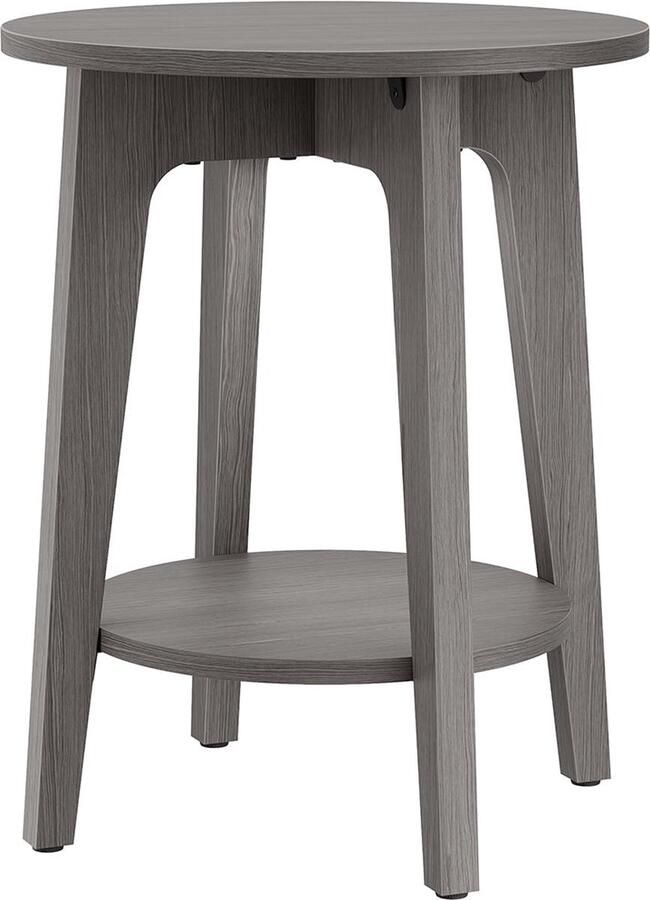 Rootz Living Rootz Spaanplaat Bijzettafel Rookgrijze Bijzettafel Ronde Accenttafel Lichtgewicht Stevig Eenvoudige montage 40 cm x 50 cm x 50 cm