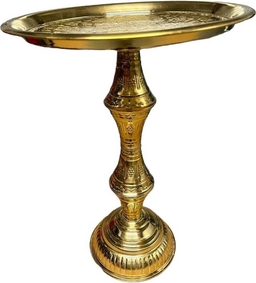 Ronde Bijzettafel Messing Goud