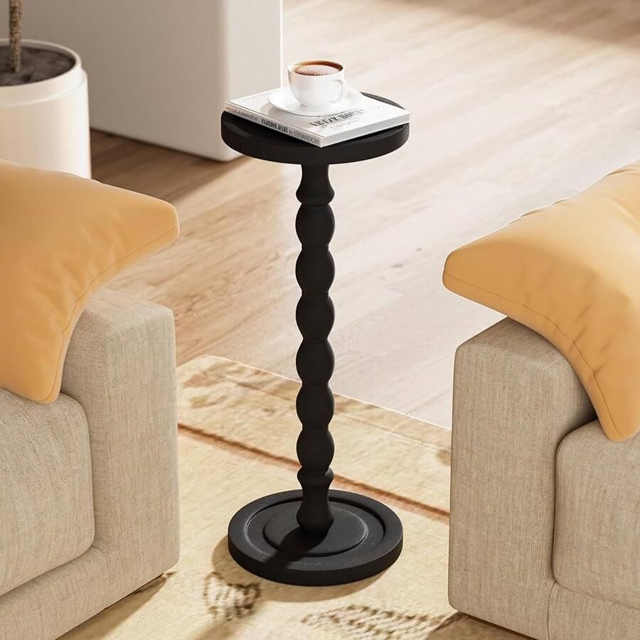 Ronde bijzettafel modern accent zwart hout