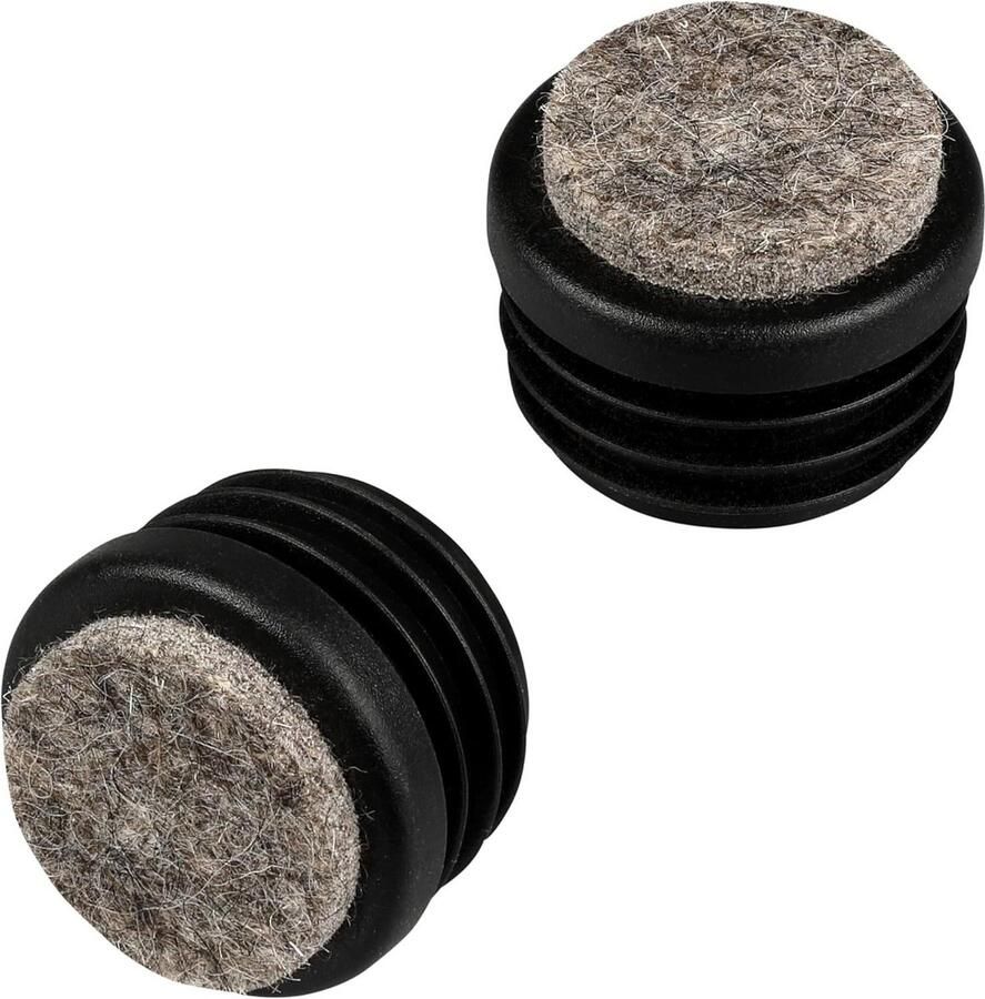 16 stuks ronde buispluggen met gelast vilt viltglijders lamellenstop verschillende maten meubelglijders stoelpootbeschermers beschermkappen buiten-Ø: 19 mm buiswanddikte: 15 2 mm