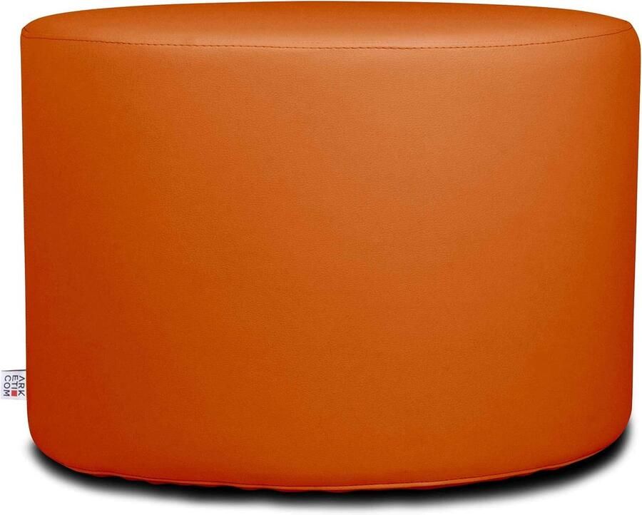 Ronde Chill Ottoman Zitzak Voetensteun en Kruk voor Binnen en Buiten Oranje Eenvoudig te Reinigen 55 x 55 x 45 cm
