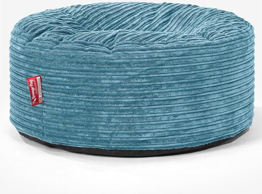 Ronde Corduroy Poef Zitzak in Petrol