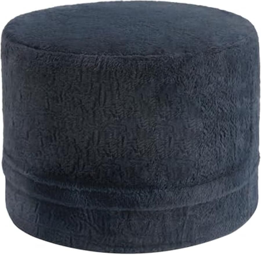 Ronde Donkergrijze Zitzak Poef Grote Voetenbank Ottomaanse