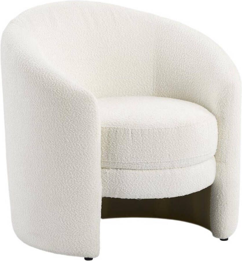 Ronde draaibare fauteuil van witte boucléstof RUOTO L 82 cm x H 82 cm x D 80 cm