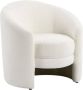 Vente-unique Ronde draaibare fauteuil van witte boucléstof RUOTO L 82 cm x H 82 cm x D 80 cm - Thumbnail 2