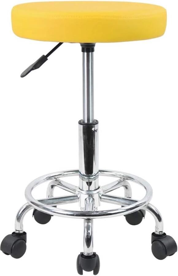 Ronde Draaibare Rolkruk met Voetsteun en Hydraulische Hoogteverstelling Ideaal voor Salon Kantoor en Thuisgebruik