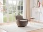 Ronde draaifauteuil in taupe fluweel MATENA L 75 cm x H 72.5 cm x D 76 cm - Thumbnail 1