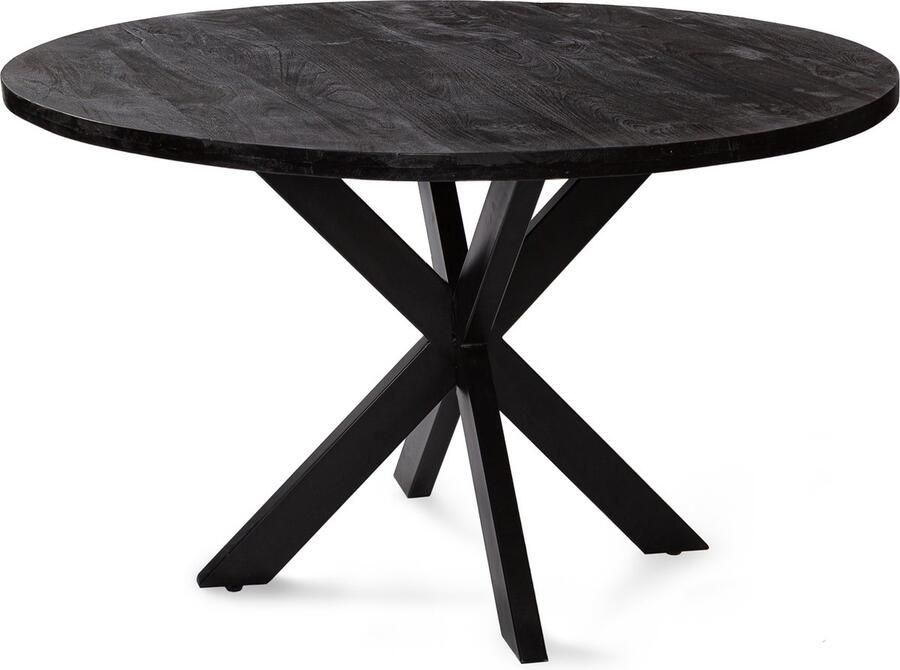 Zita Home ronde eettafel 120cm zwart met een dik blad matrix poot 3cm dik blad Black Friday Deal
