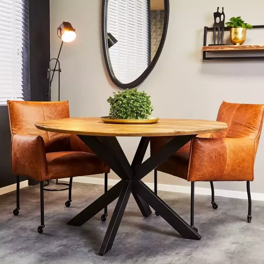 Ronde eettafel Eetkamertafel Isa Eetkamertafel mangohout 120 cm