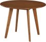 Ronde eettafel LISETTE 4 personen Massief Hévéa hout & Gelakt MDF Walnoot L 100 cm x H 75 cm x D 100 cm - Thumbnail 1