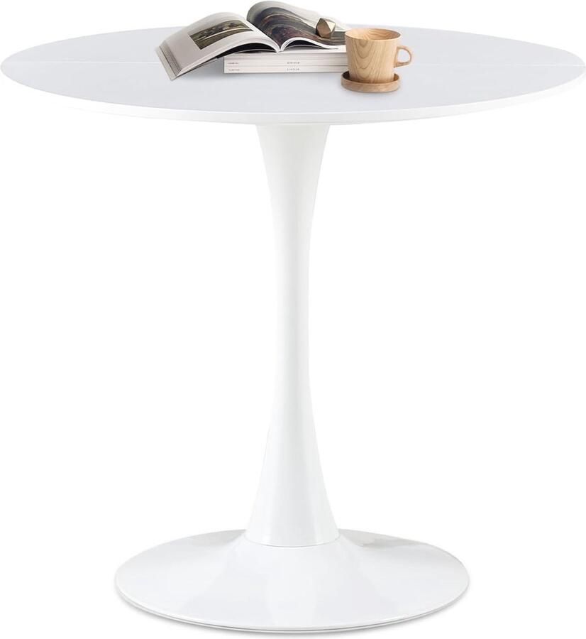 Ronde eettafel voor 2-4 personen Kleine keukentafel Multifunctionele salontafel in wit