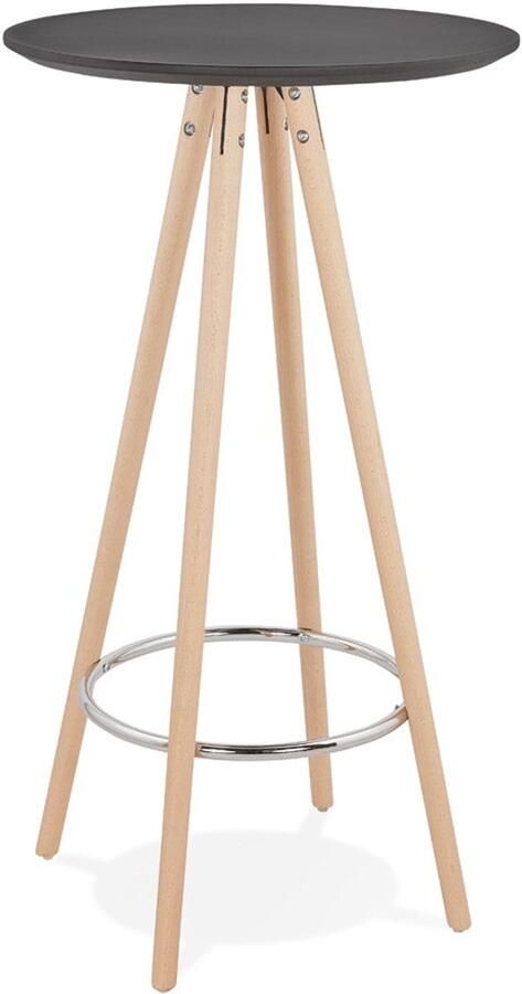 Ronde Hoge Tafel Bartafel Duurzaam Design Zwart Hout Elegante Afwerking