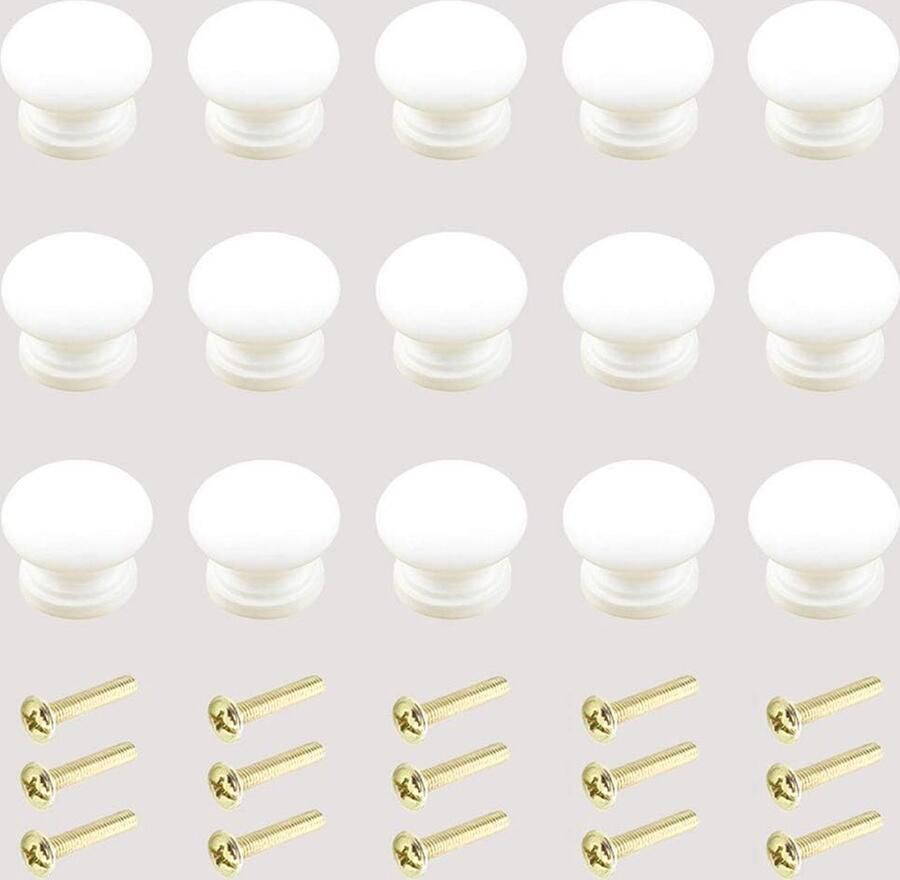 Ronde houten ladeknoppen – 15 stuks – Perfect voor keuken badkamer en slaapkamer