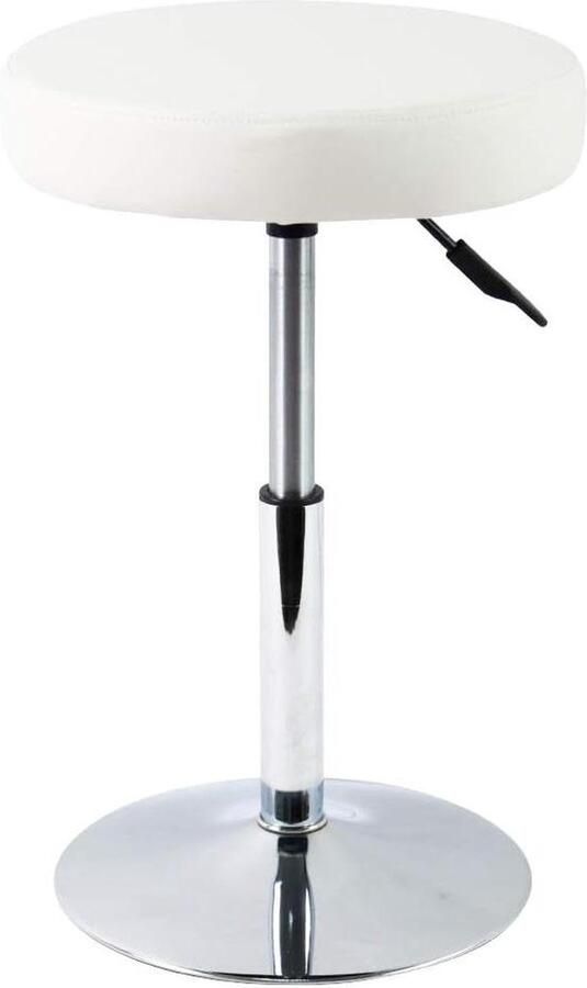 Ronde kapkruk hoogte verstelbaar draaibare toonbank stoel wit PU lederen FURWOO kruk spa salon manicure tattoo