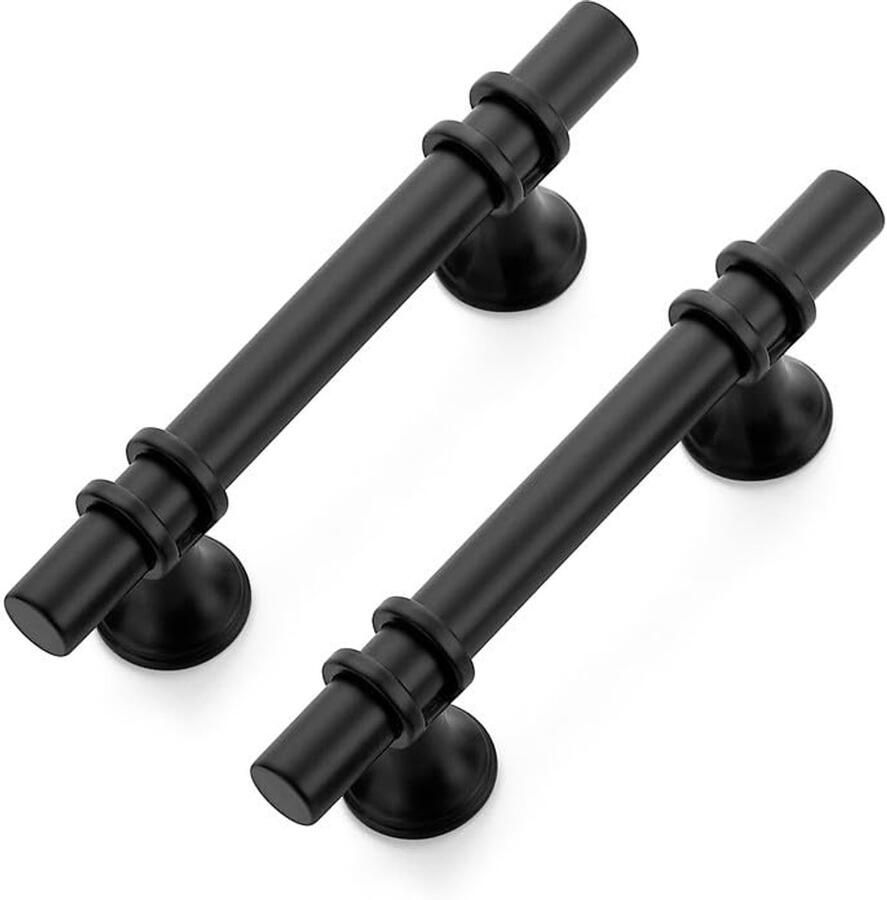 JGS Elegante Zwarte Meubelgrepen voor Keuken en Meubels met Ronde Sokkel Set van 10 Stuks