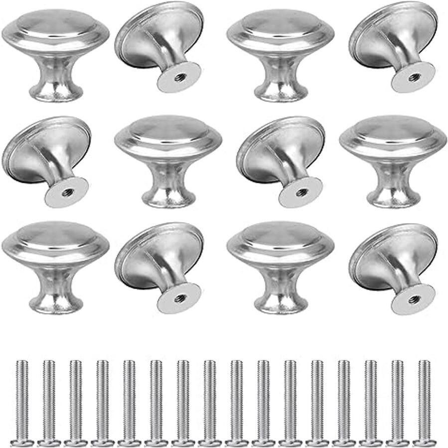 Ronde Kastknoppen 12 Stuks Roestvrijstalen Handgrepen voor Keuken en Kasten