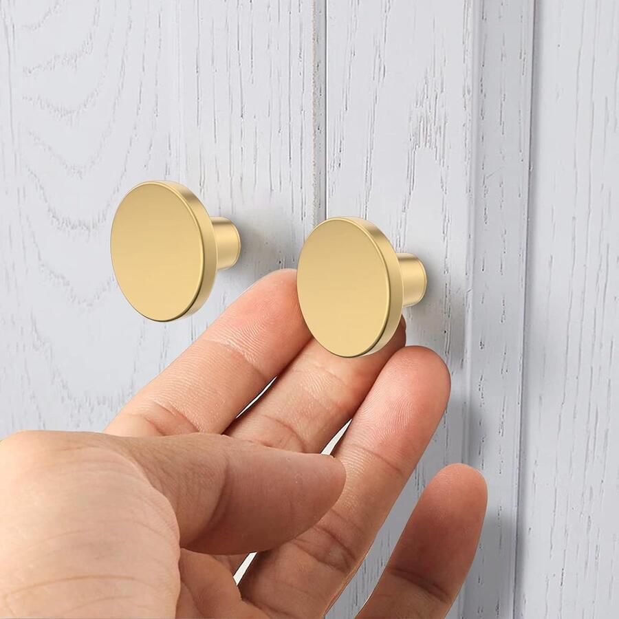 Ronde kastknoppen 6 stuks gouden meubelknoppen messing kastgrepen met schroeven vintage metalen ladeknoppen voor Ikea-kasten kledingkast commodes laden