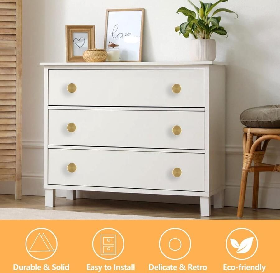 Ronde kastknoppen Goud 6 stuks Geschikt voor kledingkast