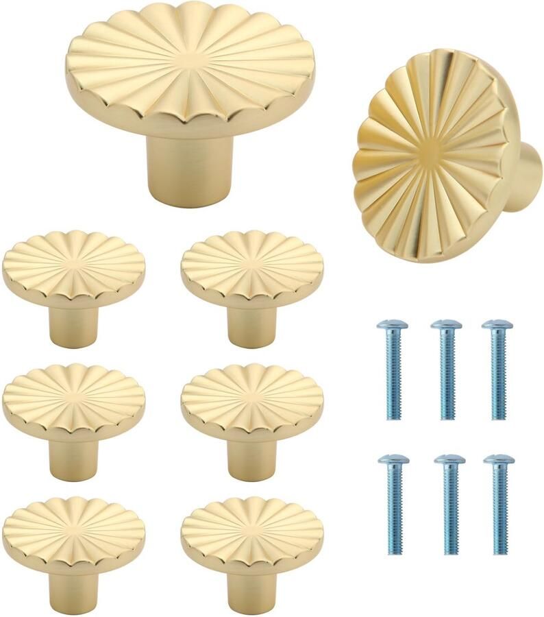 Ibenzoa Set van 6 Luxe Gouden Kastknoppen met Schroeven voor Meubelstijlen