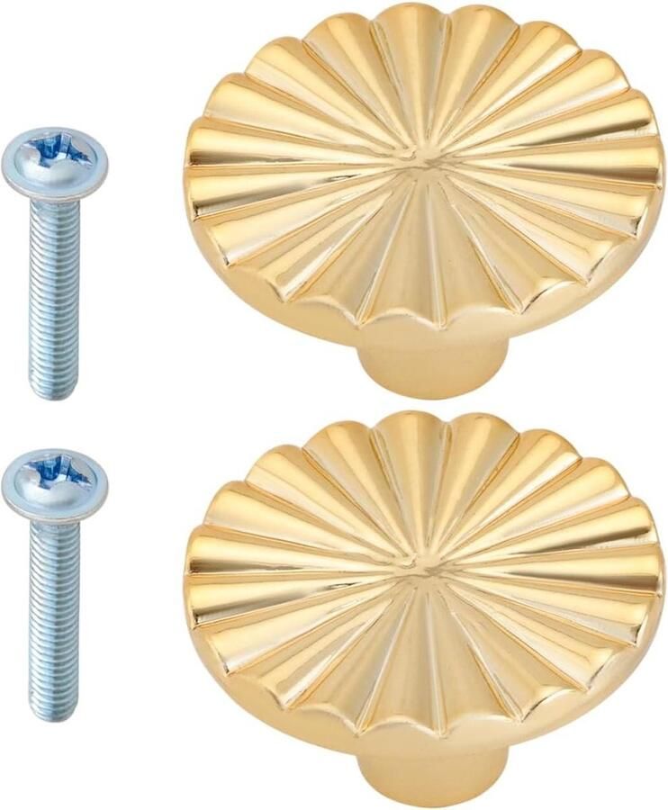 Ronde kastknoppen 2 stuks legering handgrepen vervangingsdeel enkel gat trekt knop lade handgrepen Geschikt voor dressoir meubels kast keukendeur Goud Washing Machine
