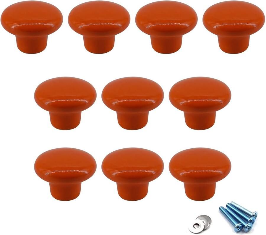 Ronde keramische kastknoppen kleurig 10 stuks geschikt voor kinderkamer