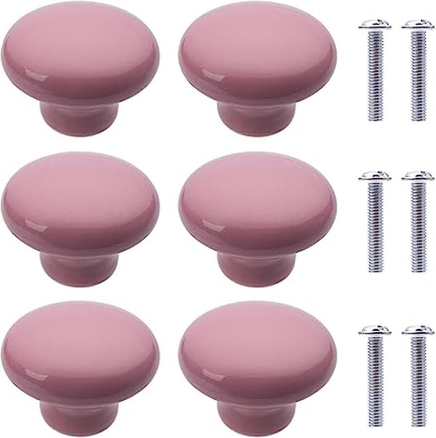 Ronde Keramische Meubelknoppen 6 Stuks Handgrepen voor Keuken en Kinderkamer