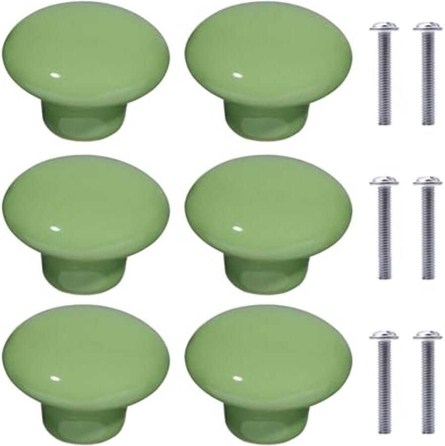 Ronde keramische meubelknoppen voor kasten 6 stuks kinderkamer en keuken