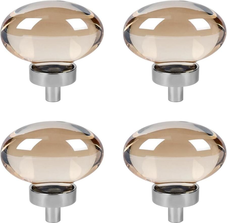 Ronde kristallen knopen 4 stuks 45 mm kunstmatige kristallen kast-buitenknoppen glazen deurgrepen meubelknoppen voor kast glas schuifdeur lade helder kristallen handgrepen (D)
