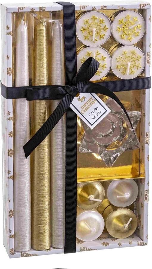 Ronde kroonluchter met standaard Kerstmis Gouden Kristal Paraffine 27 x 15 x 5 cm