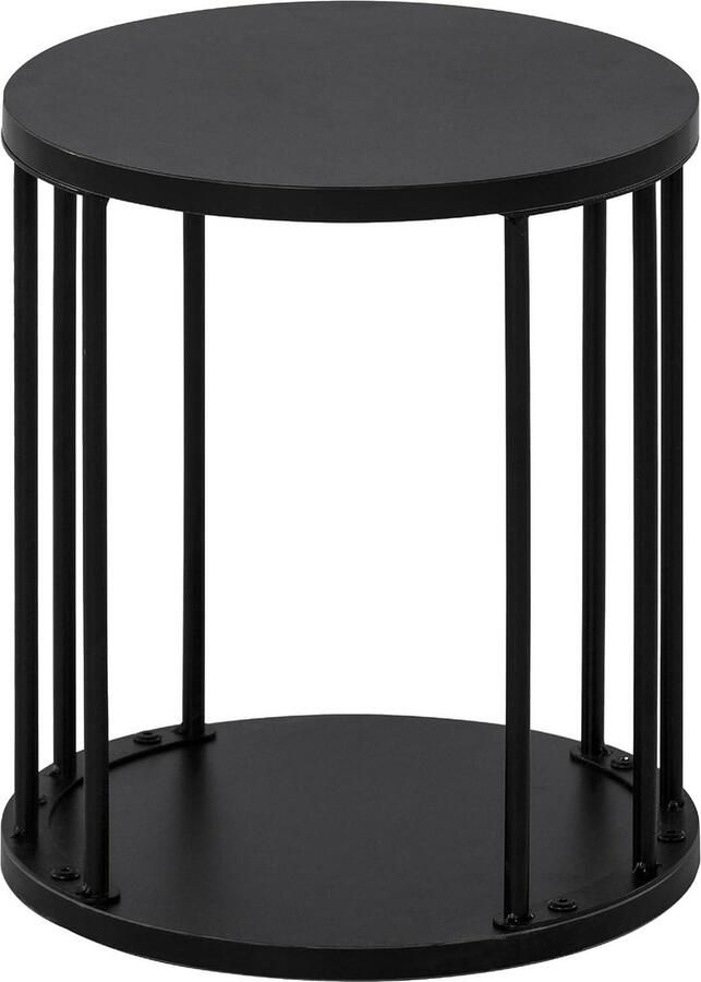 Ronde kruk opstapkruk voor kinderen en volwassenen kleine plantenkruk voetenbank voor badkamer keuken slaapkamer kantoor 30 x 30 x 34 5 cm hout zwart 1 stuk