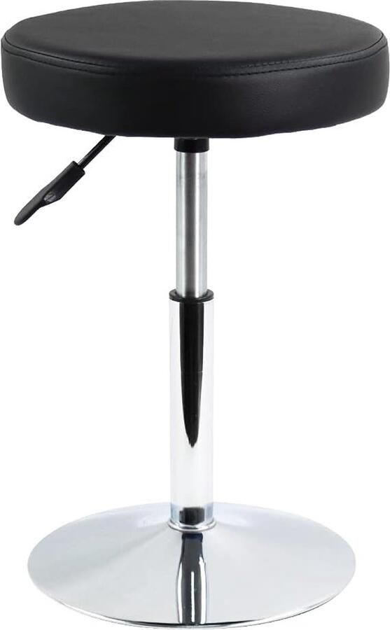 Ronde Kruk PU Lederen Hoogte Verstelbare Winkel Kruk Draaibare Teller Kruk Kantoorkruk Stoel SPA Salon Kruk Pedicure Kruk Tattoo Kruk Klein Zwart