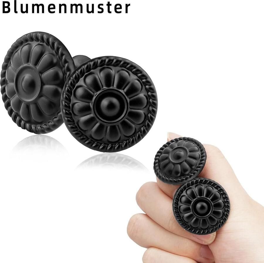 Ronde Lade Knoppen 8 Stks zwarte meubelknoppen 30MM enkel gat Vintage Kast Knoppen Antieke ladeknoppen meubelknop met schroeven voor laden deuren kasten enz