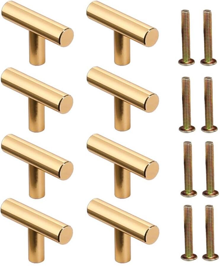 Ronde Ladeknoppen Metalen Handgrepen 8 Stuks Goud 50 mm