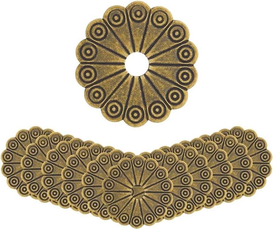 Ronde Messing Achterplaat Wasmachines Antieke Bronzen Pakkingen Meubelaccessoires voor Lade Dressoir Kast Set van 12 1.26Inch