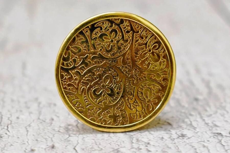 Ronde messing ladeknoppen set van 6 messing