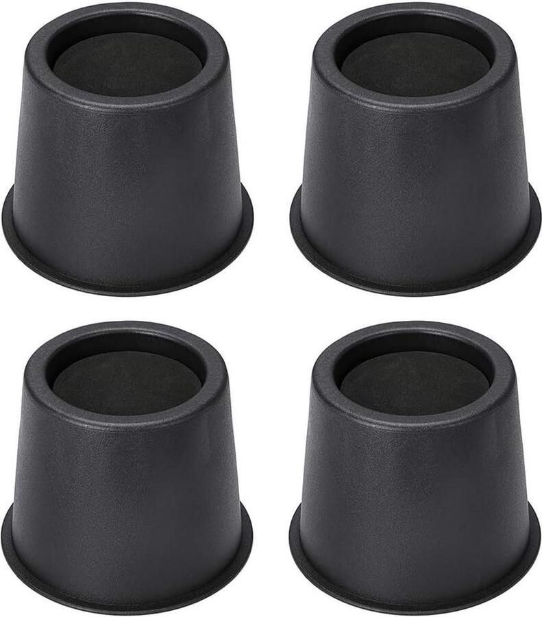 Ronde meubelverhogingen bedverhogers 75 cm set van 4 zwart duurzaam furniture risers
