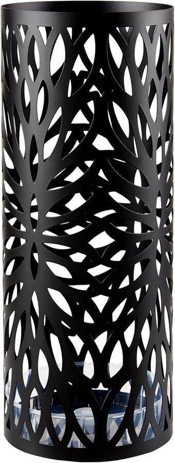 Ronde Paraplubak in Metaal Houder voor Paraplus of Wandelstokken Mat Zwart